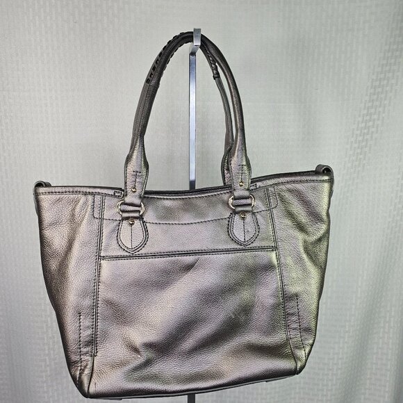 Cole Haan Metallic Leather Tote Bag With Dual Handles & Spacious Interior - Picture 7 of 8